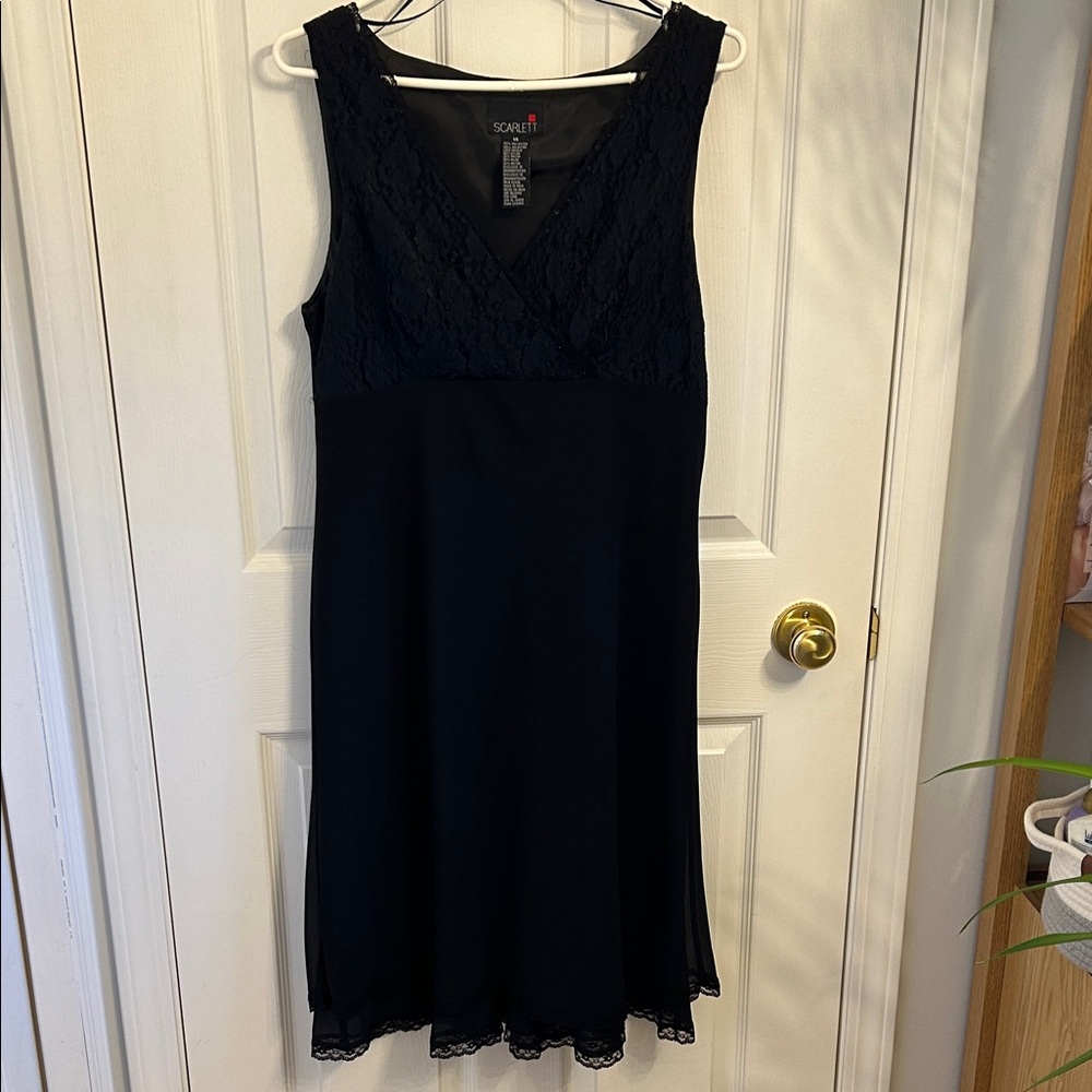 Black Lace V-Neck Dress